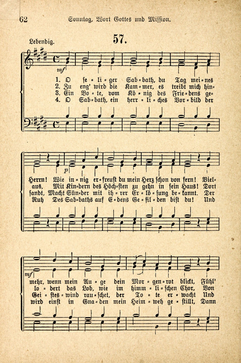 Sonntagsschulharfe: Eine Sammlung auserlesener Lieder und Melodien für die Jugend page 62