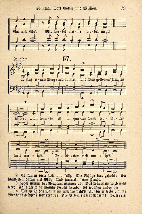 Sonntagsschulharfe: Eine Sammlung auserlesener Lieder und Melodien für die Jugend page 73