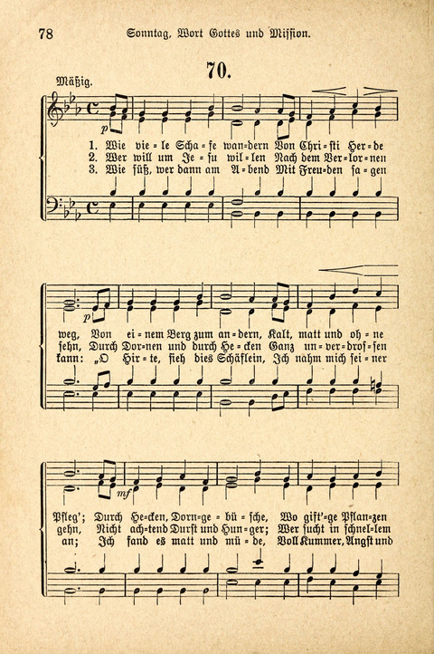 Sonntagsschulharfe: Eine Sammlung auserlesener Lieder und Melodien für die Jugend page 78