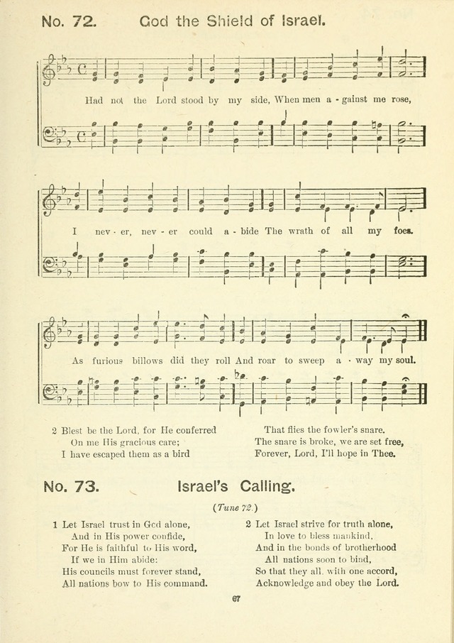 The Sabbath School Hymnal, a collection of songs, services and responses for Jewish Sabbath schools, and homes 4th rev. ed. page 68