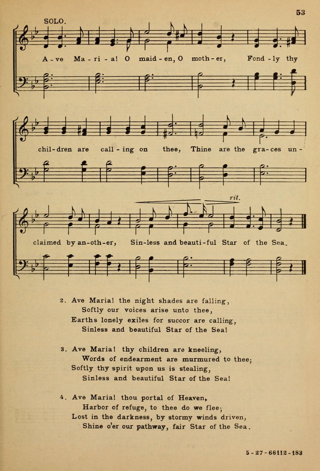 Sunday School Hymn Book 52. Mater Amabilis, Ora pro nobis | Hymnary.org