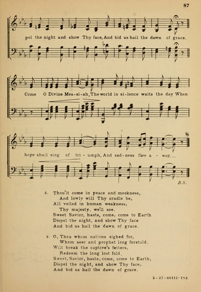 Sunday School Hymn Book page 87