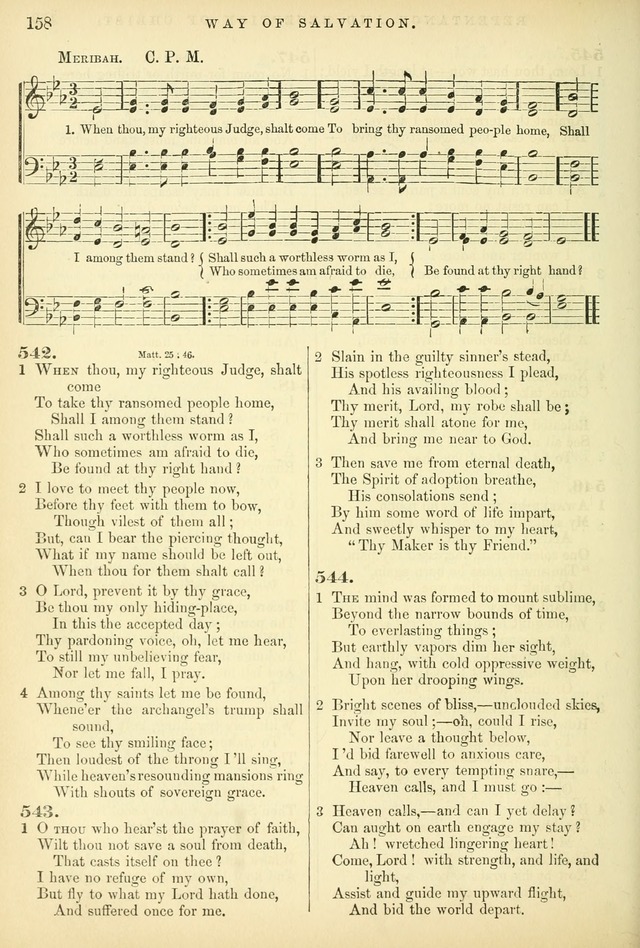 Songs for the Sanctuary: or hymns and tunes for Christian worship page 158