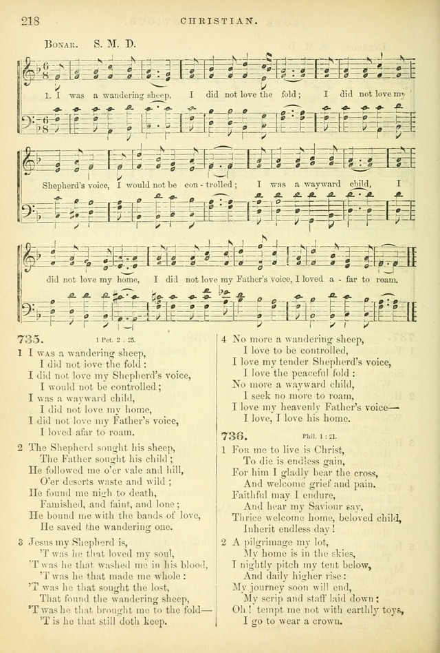 Songs for the Sanctuary: or hymns and tunes for Christian worship page 218