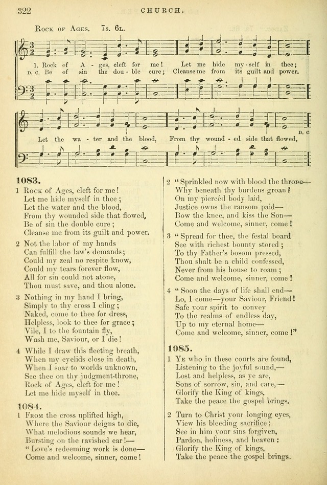 Songs for the Sanctuary: or hymns and tunes for Christian worship page 322