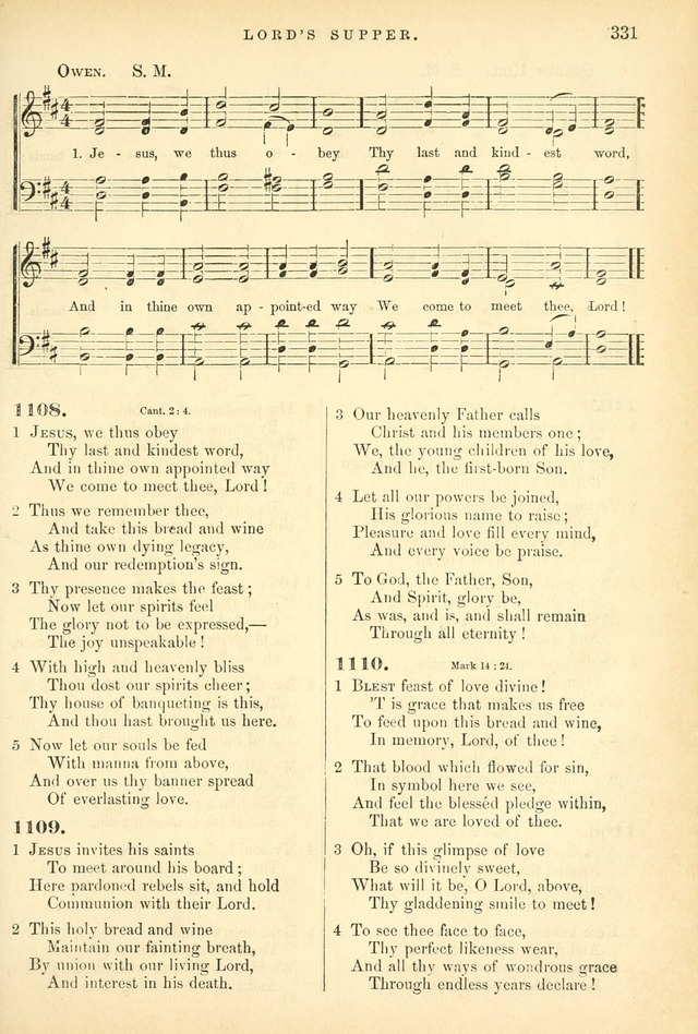 Songs for the Sanctuary: or hymns and tunes for Christian worship page 331