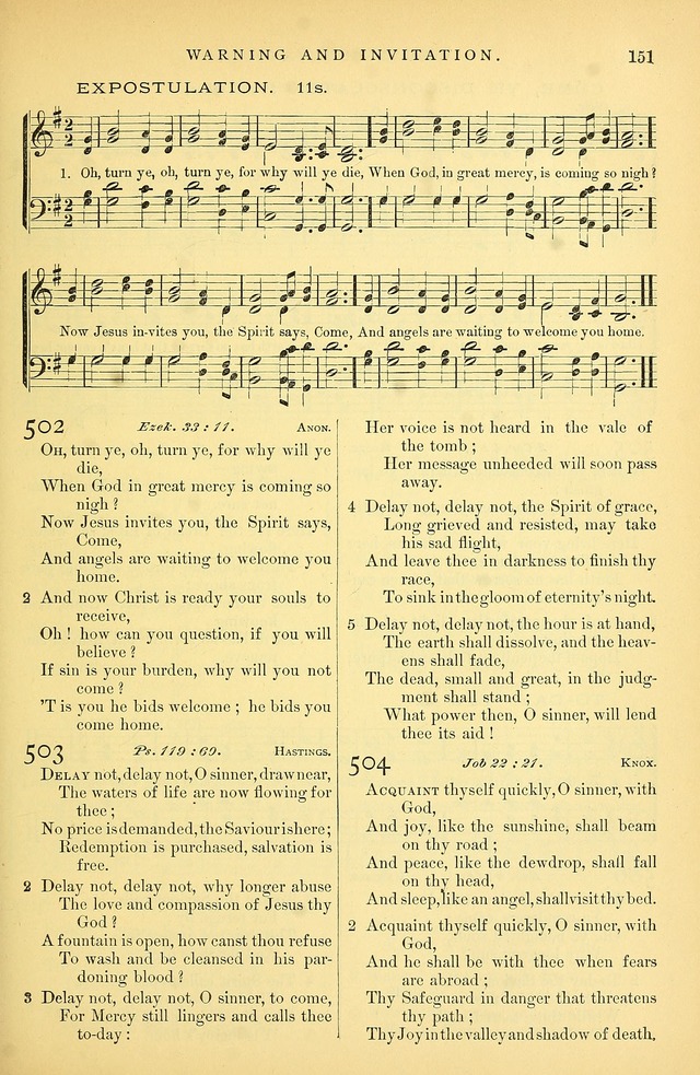 Songs for the Sanctuary: or hymns and tunes for Christian Worship page 152