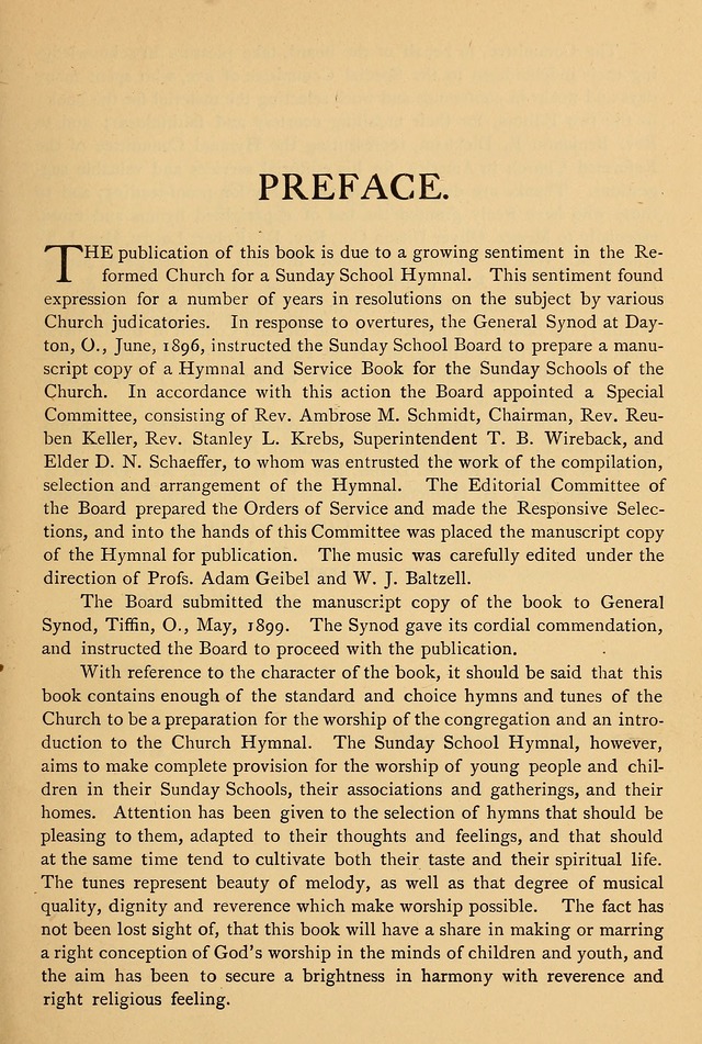 The Sunday School Hymnal: with offices of devotion page vii