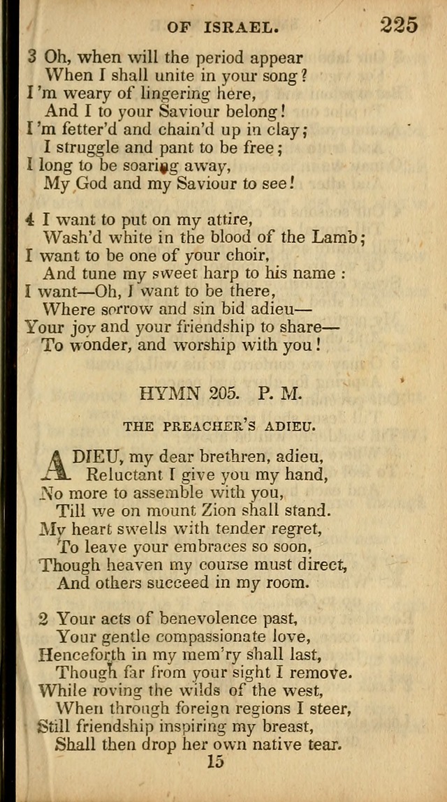 The Sweet Singer of Israel: a collection of hymns and spiritual  songs, usually sung at camp, prayer, and social meetings, and revivals of religion (New ed. much enlarged) page 225