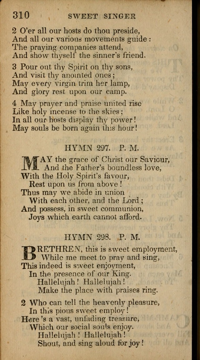 The Sweet Singer of Israel: a collection of hymns and spiritual  songs, usually sung at camp, prayer, and social meetings, and revivals of religion (New ed. much enlarged) page 310