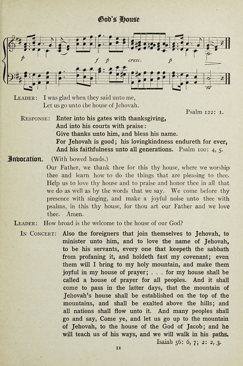Services and Songs: for use in the Junior Department of the Church School page 11