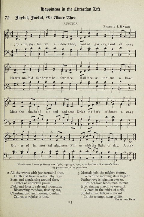Services and Songs: for use in the Junior Department of the Church School page 125