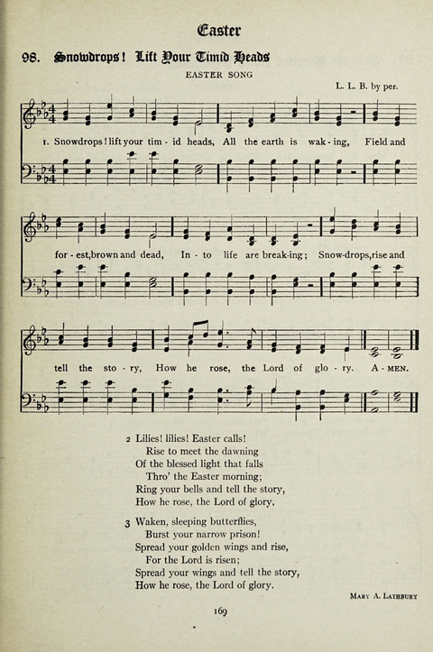 Services and Songs: for use in the Junior Department of the Church School page 169
