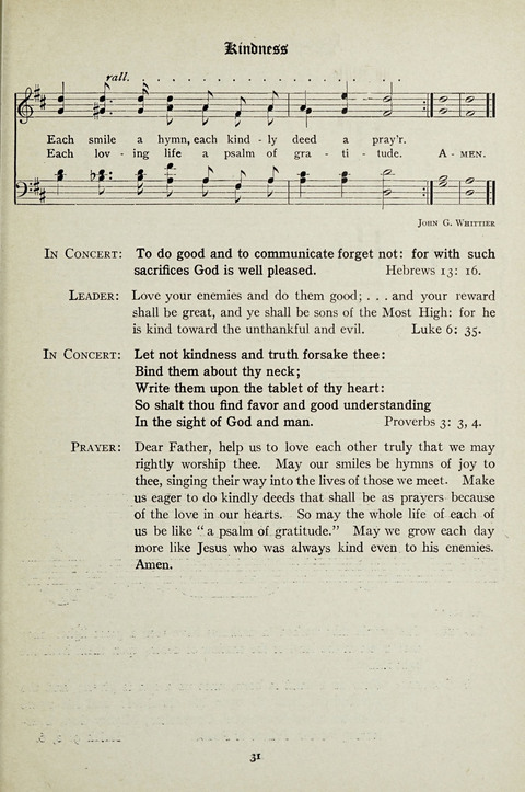 Services and Songs: for use in the Junior Department of the Church School page 31