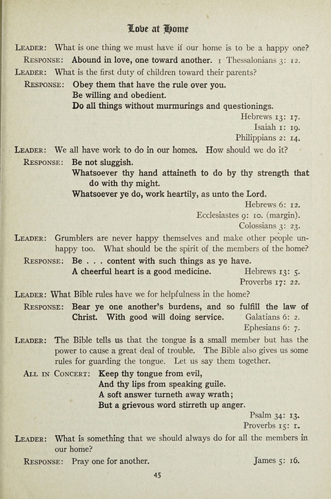 Services and Songs: for use in the Junior Department of the Church School page 45