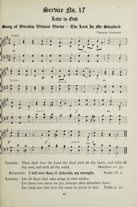 Services and Songs: for use in the Junior Department of the Church School page 47