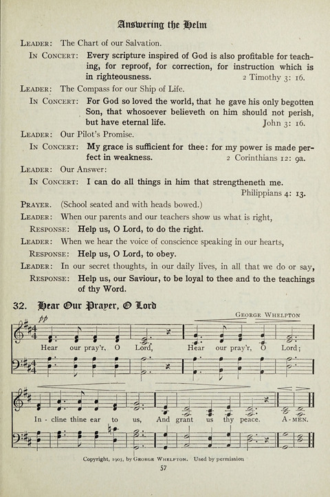 Services and Songs: for use in the Junior Department of the Church School page 57