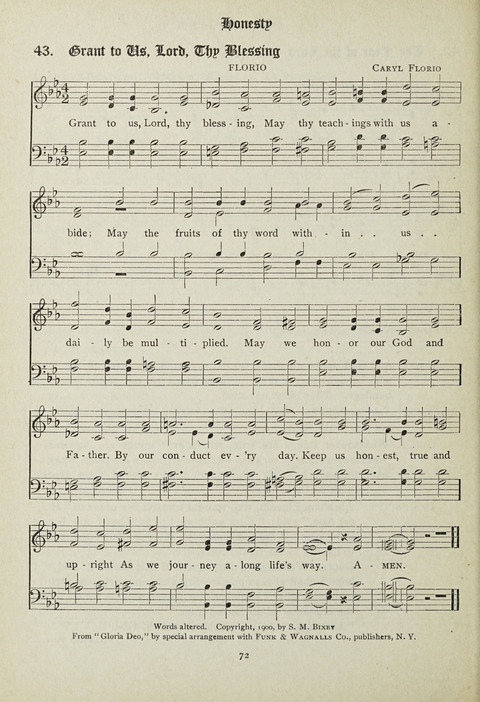 Services and Songs: for use in the Junior Department of the Church School page 72