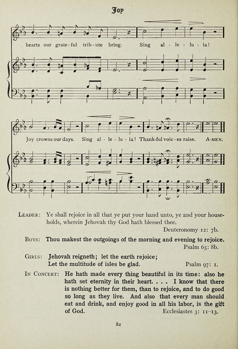 Services and Songs: for use in the Junior Department of the Church School page 82
