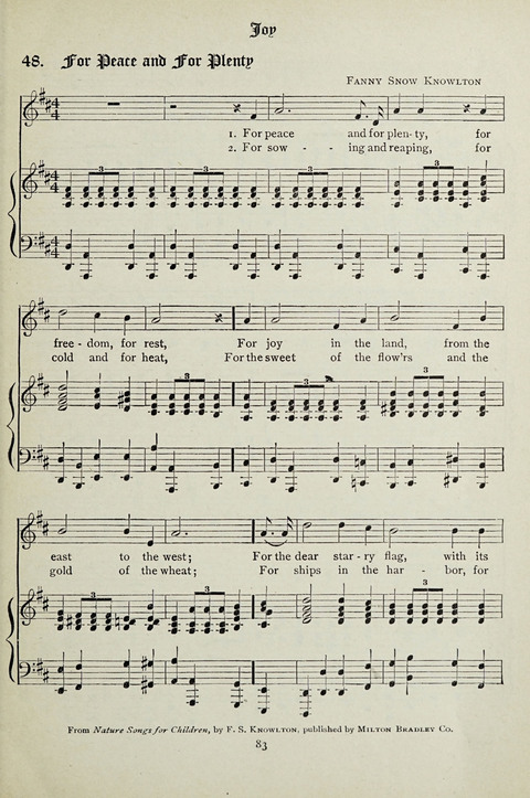 Services and Songs: for use in the Junior Department of the Church School page 83