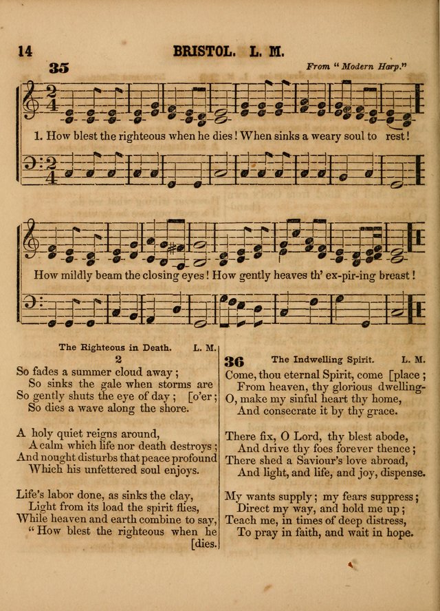 The Sabbath School Lute: a selection of hymns and appropriate melodies, adapted to the wants of Sabbath schools, families and social meetings page 14