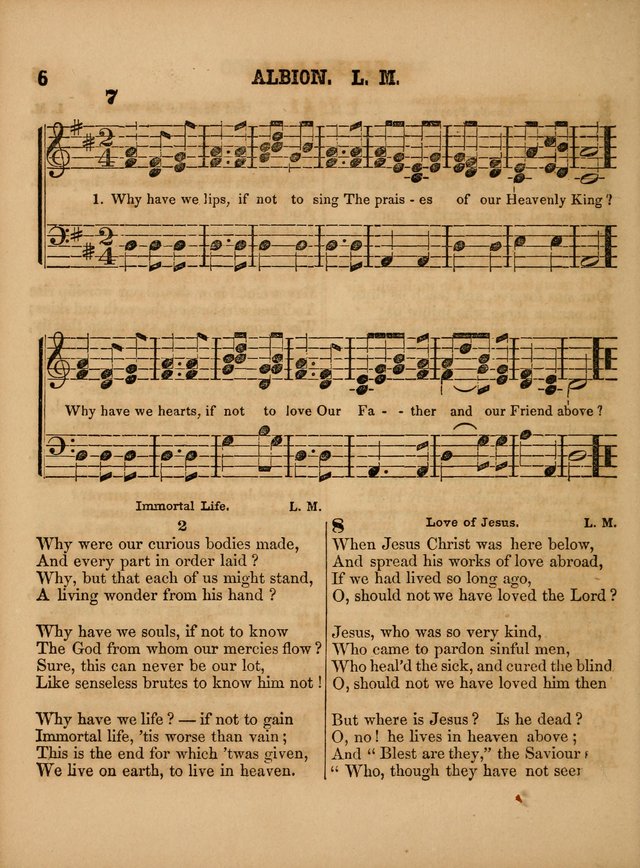 The Sabbath School Lute: a selection of hymns and appropriate melodies, adapted to the wants of Sabbath schools, families and social meetings page 6