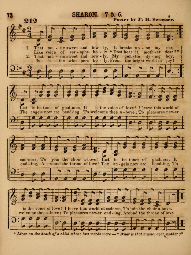 The Sabbath School Lute: a selection of hymns and appropriate melodies, adapted to the wants of Sabbath schools, families and social meetings page 72