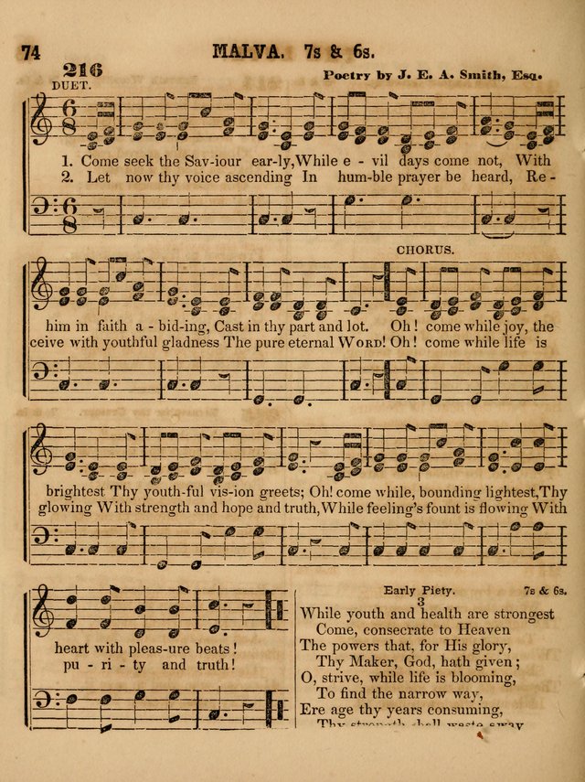 The Sabbath School Lute: a selection of hymns and appropriate melodies, adapted to the wants of Sabbath schools, families and social meetings page 74