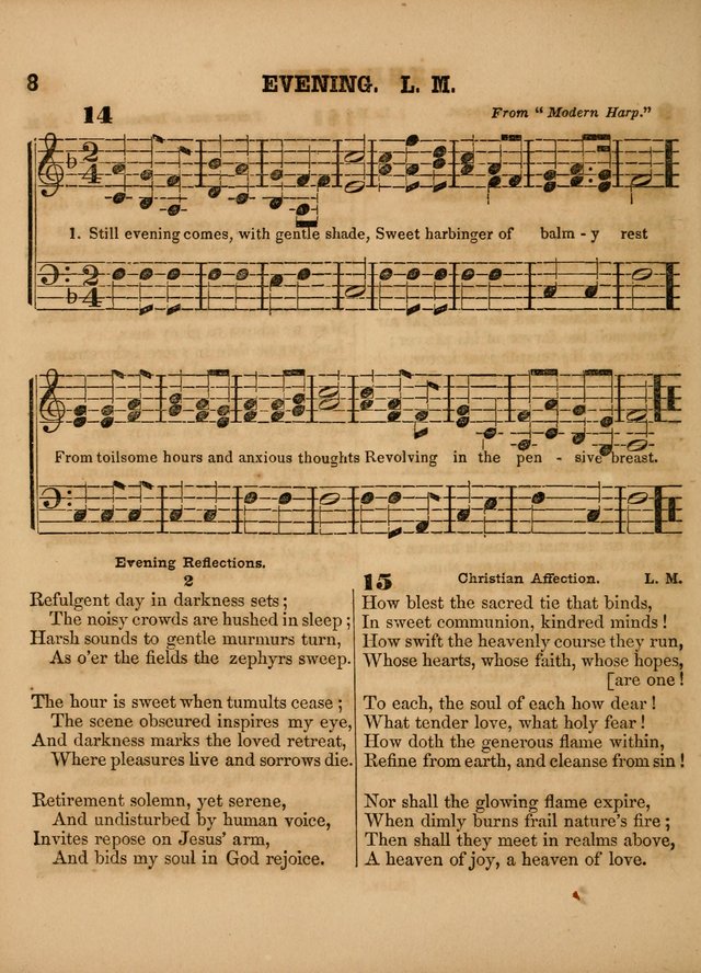The Sabbath School Lute: a selection of hymns and appropriate melodies, adapted to the wants of Sabbath schools, families and social meetings page 8