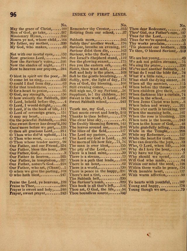 The Sabbath School Lute: a selection of hymns and appropriate melodies, adapted to the wants of Sabbath schools, families and social meetings page 96