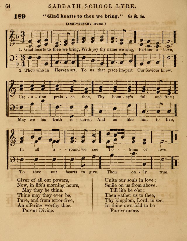The Sabbath School Lyre: a collection of hymns and music, original and selected, for general use in sabbath schools page 64