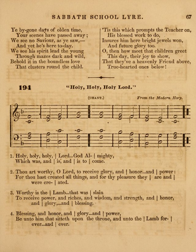 The Sabbath School Lyre: a collection of hymns and music, original and selected, for general use in sabbath schools page 67