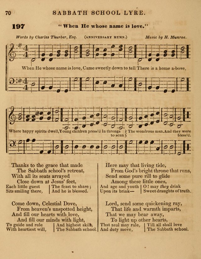 The Sabbath School Lyre: a collection of hymns and music, original and selected, for general use in sabbath schools page 70