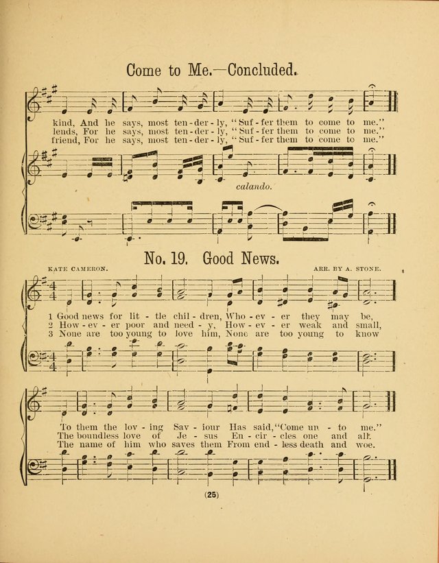 Sacred Songs for Little Singers: a collection adapted to primary classes in Sabbath-schools page 25