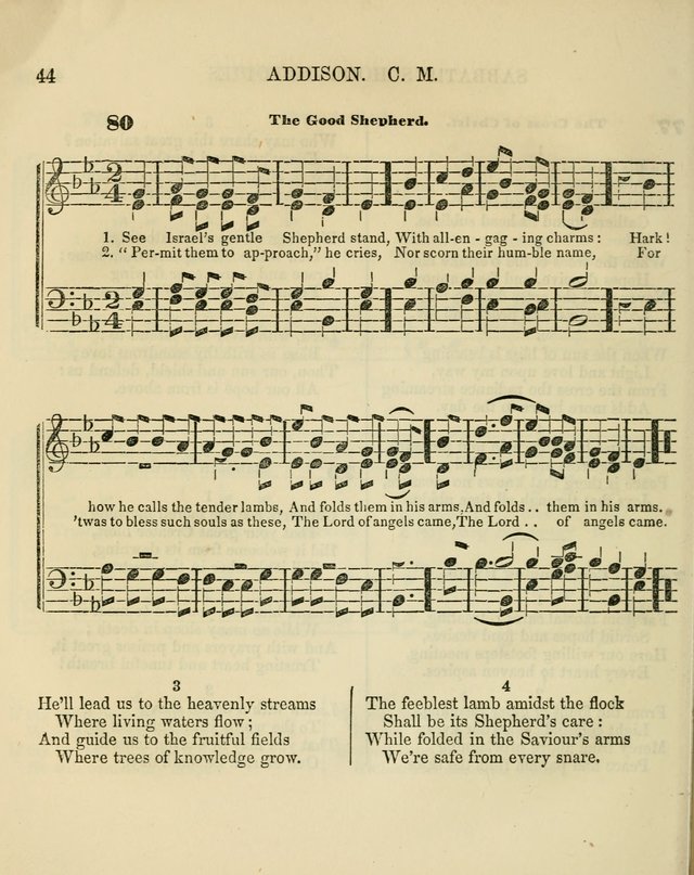The Sabbath School Melodist: being a selection of hymns with appropriate music; for the use of Sabbath schools, families and social meetings page 44