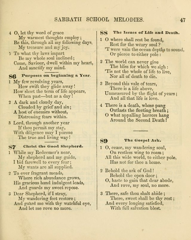 The Sabbath School Melodist: being a selection of hymns with appropriate music; for the use of Sabbath schools, families and social meetings page 47
