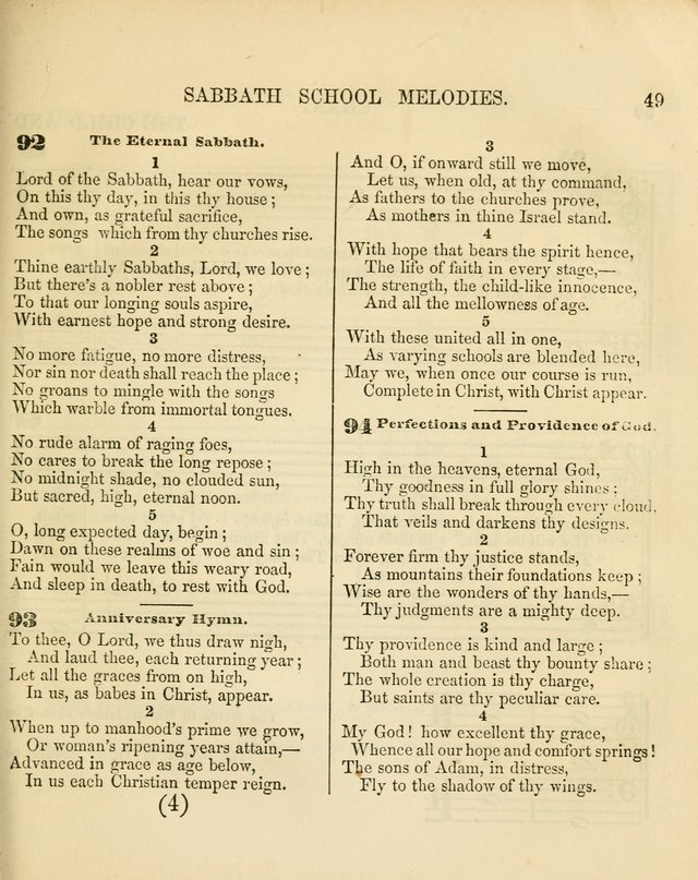 The Sabbath School Melodist: being a selection of hymns with appropriate music; for the use of Sabbath schools, families and social meetings page 49