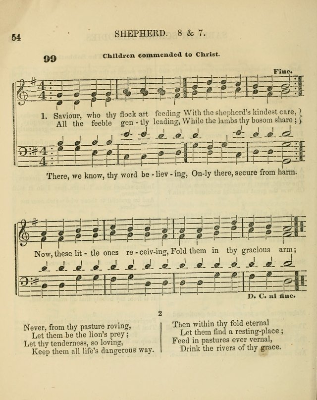 The Sabbath School Melodist: being a selection of hymns with appropriate music; for the use of Sabbath schools, families and social meetings page 54