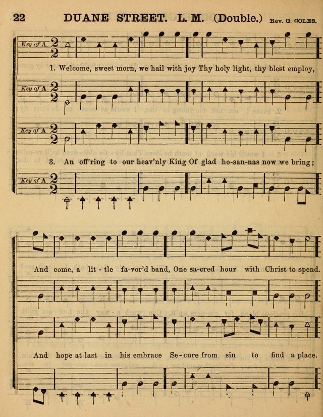 The Sabbath School Minstrel: being a collection of the most popular hymns and tunes, together with a great variety of the best anniversary pieces. The whole forming a complete manual ... page 22