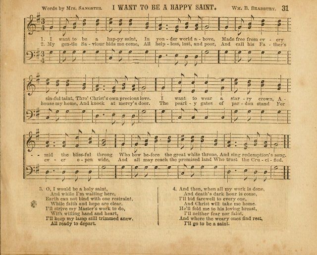 The Sabbath School Pearl or the Sunday school Army singing Book: A New Collection of choice hymns and tunes for Sunday Schools, Anniversaries, Missionary Meetings, Infant Class Exercises, &c. page 31