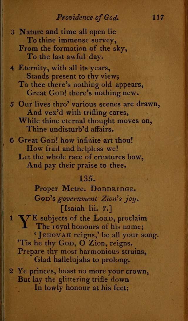 A Selection of Sacred Poetry: consisting of psalms and hymns, from Watts, Doddridge, Merrick, Scott, Cowper, Barbauld, Steele ...compiled for  the use of the Unitarian Church in Philadelphia page 117