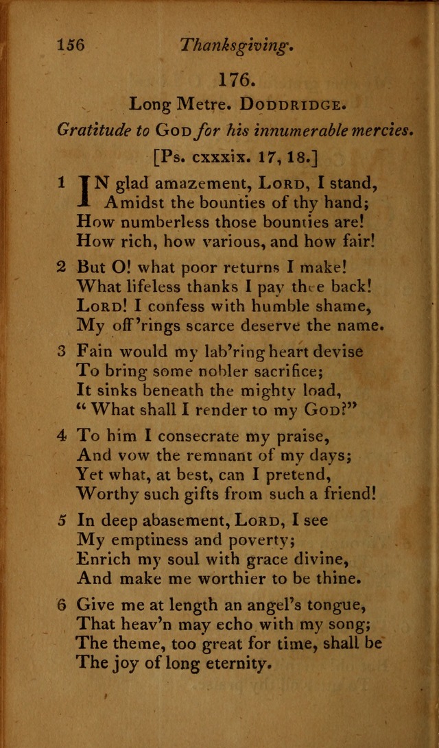 A Selection of Sacred Poetry: consisting of psalms and hymns, from Watts, Doddridge, Merrick, Scott, Cowper, Barbauld, Steele ...compiled for  the use of the Unitarian Church in Philadelphia page 156