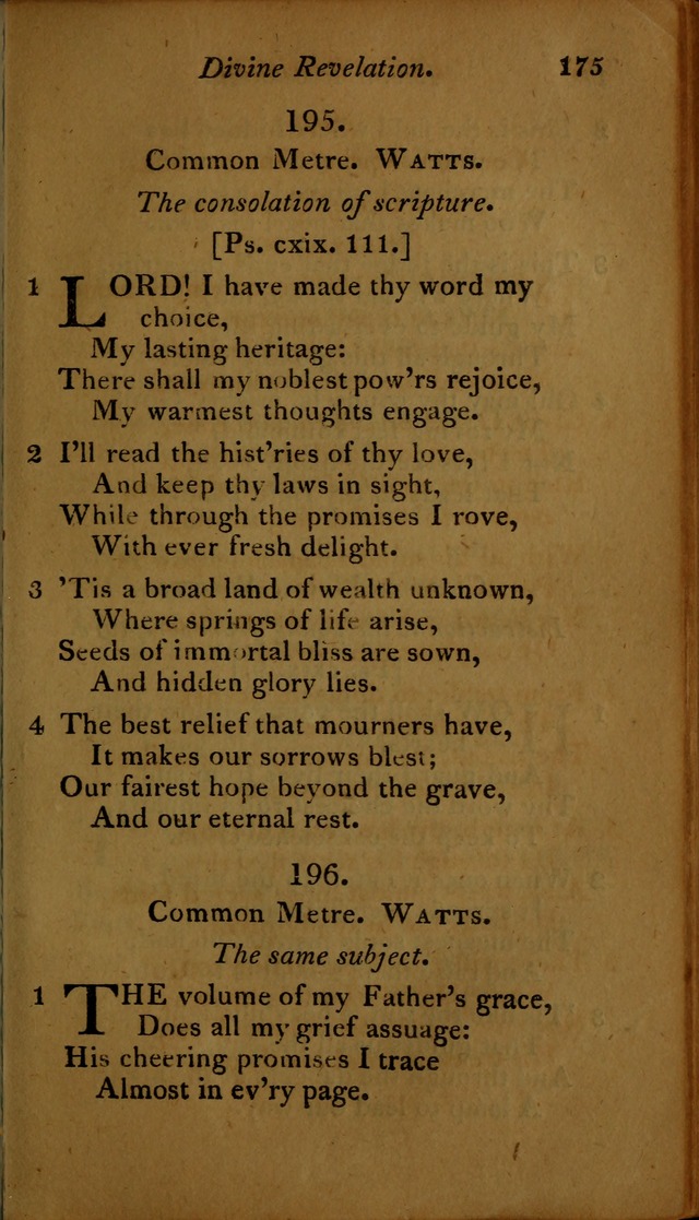 A Selection of Sacred Poetry: consisting of psalms and hymns, from Watts, Doddridge, Merrick, Scott, Cowper, Barbauld, Steele ...compiled for  the use of the Unitarian Church in Philadelphia page 175