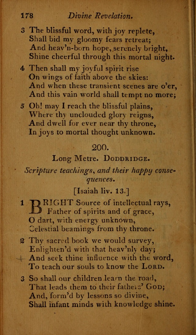 A Selection of Sacred Poetry: consisting of psalms and hymns, from Watts, Doddridge, Merrick, Scott, Cowper, Barbauld, Steele ...compiled for  the use of the Unitarian Church in Philadelphia page 178