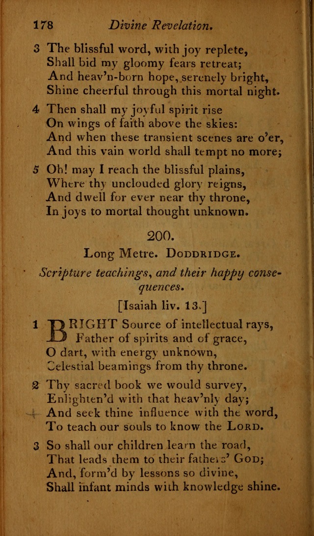 A Selection of Sacred Poetry: consisting of psalms and hymns, from Watts, Doddridge, Merrick, Scott, Cowper, Barbauld, Steele ...compiled for  the use of the Unitarian Church in Philadelphia page 178
