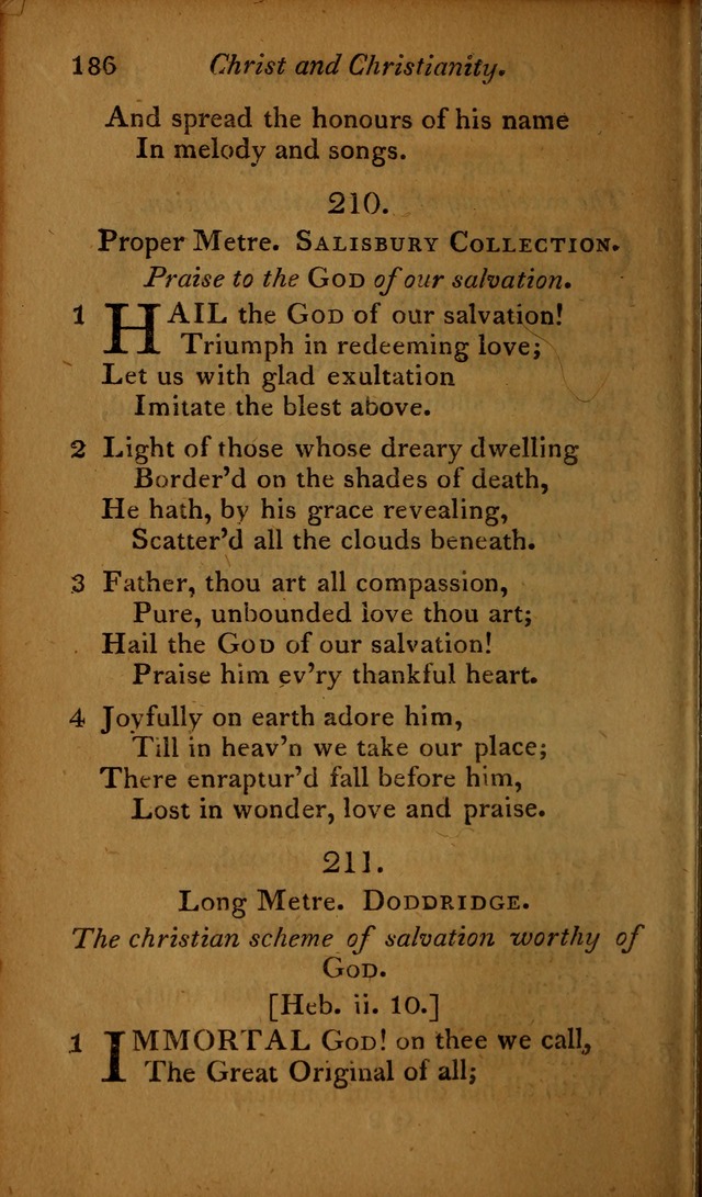 A Selection of Sacred Poetry: consisting of psalms and hymns, from Watts, Doddridge, Merrick, Scott, Cowper, Barbauld, Steele ...compiled for  the use of the Unitarian Church in Philadelphia page 186