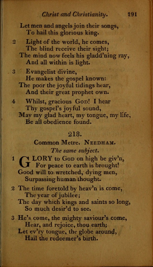 A Selection of Sacred Poetry: consisting of psalms and hymns, from Watts, Doddridge, Merrick, Scott, Cowper, Barbauld, Steele ...compiled for  the use of the Unitarian Church in Philadelphia page 191