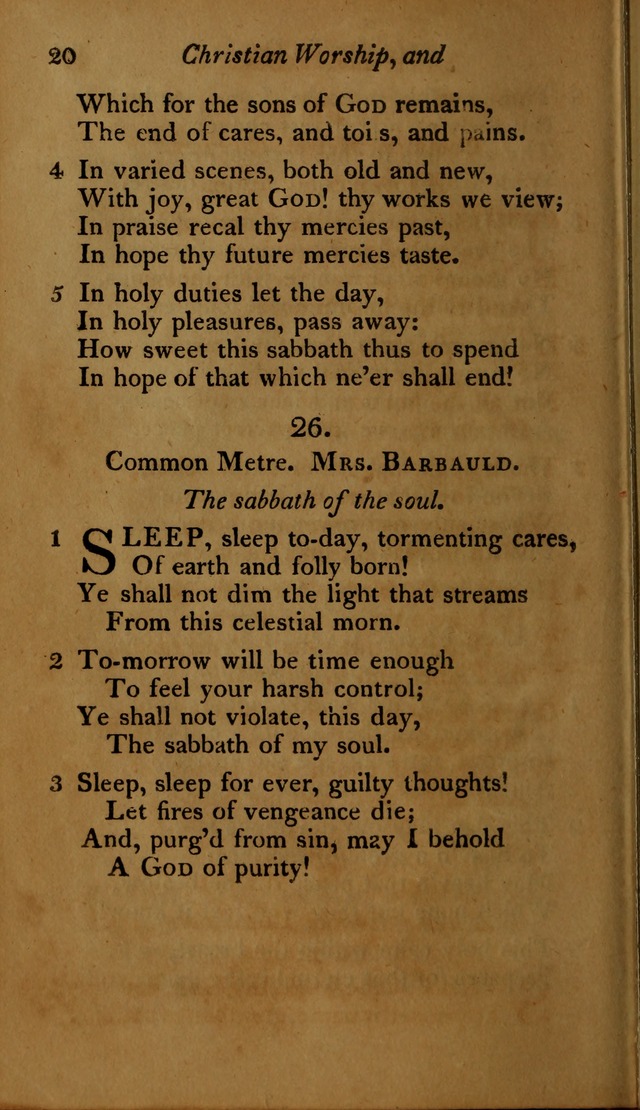 A Selection of Sacred Poetry: consisting of psalms and hymns, from Watts, Doddridge, Merrick, Scott, Cowper, Barbauld, Steele ...compiled for  the use of the Unitarian Church in Philadelphia page 20