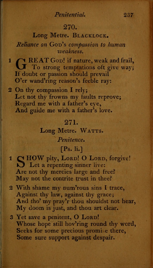 A Selection of Sacred Poetry: consisting of psalms and hymns, from Watts, Doddridge, Merrick, Scott, Cowper, Barbauld, Steele ...compiled for  the use of the Unitarian Church in Philadelphia page 237
