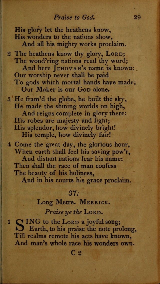 A Selection of Sacred Poetry: consisting of psalms and hymns, from Watts, Doddridge, Merrick, Scott, Cowper, Barbauld, Steele ...compiled for  the use of the Unitarian Church in Philadelphia page 29